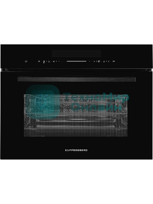 Встраиваемый духовой шкаф компактный, с СВЧ, ШхВхГ: 59.5х45.4х56.8 см, 50 л, гидролизная очистка, черный