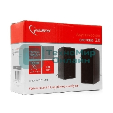 Акустическая система Gembird SPK-203, черный МДФ,2х3 Вт, регулятор громкости, USB