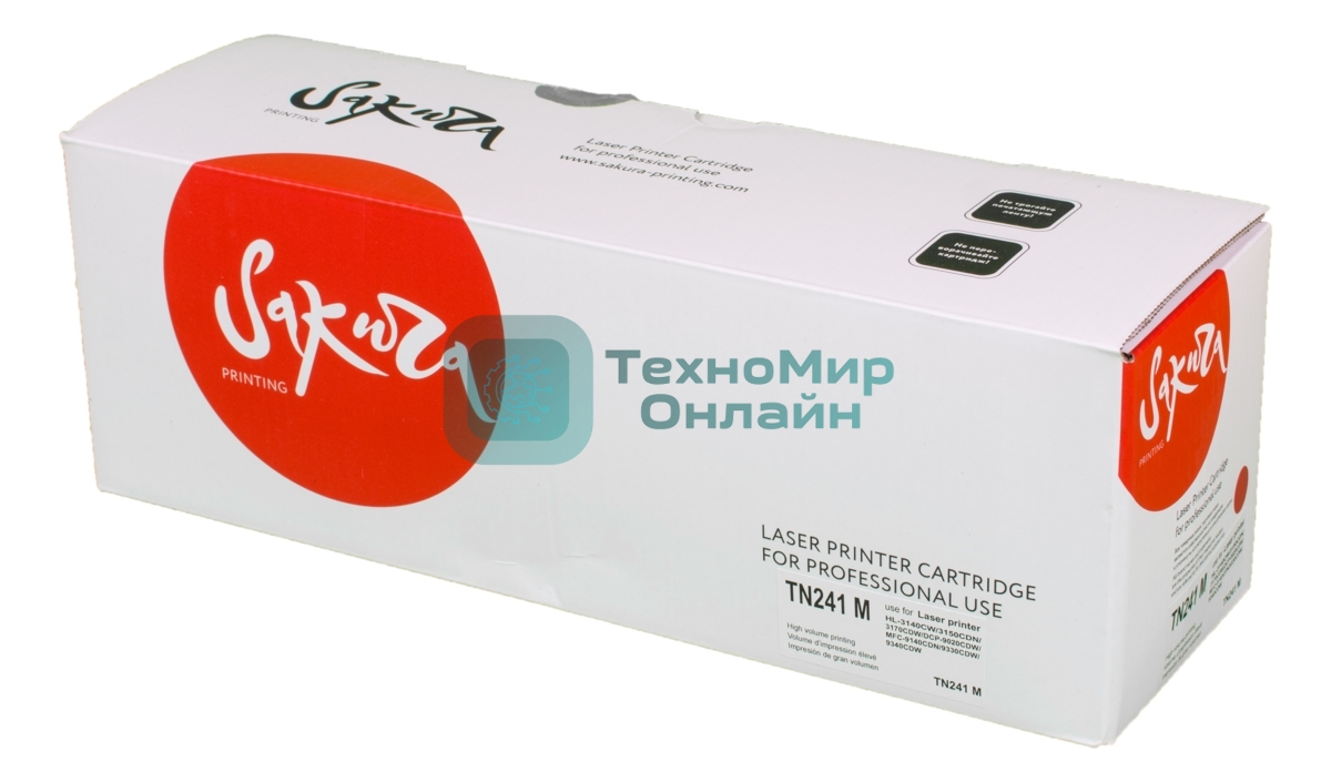 Картридж лазерный Sakura TN241M для Brother HL-3140CW, HL-3150CDW, HL-3170CDW, DCP-9020CDW, MFC-9140CDN, MFC-9330CDW, MFC-9340CDW, пурпурный, 1400 к.