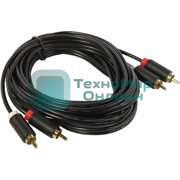 Кабель Vention аудио 2RCA M/2RCA M - 3 м черный