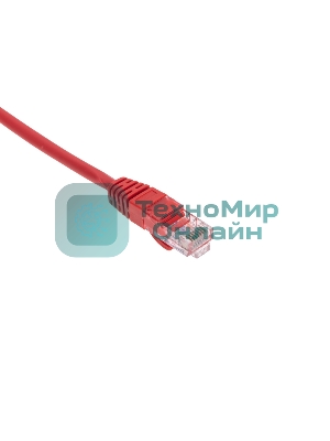 Патч-корд U/UTP Rexant cat.5e, RJ45-RJ45, 26AWG, ZH нг(А)-HF, красный, 0,3 м