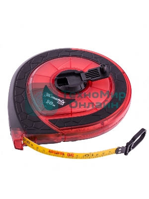 Рулетка геодезическая Matrix 50 м х 15 мм, закр. корп., фибергласс. лента, двухст. шкала, PRO