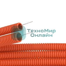 Труба гофрированная ПНД d25мм с протяж. оранж. (уп.50м) ДКС 71925