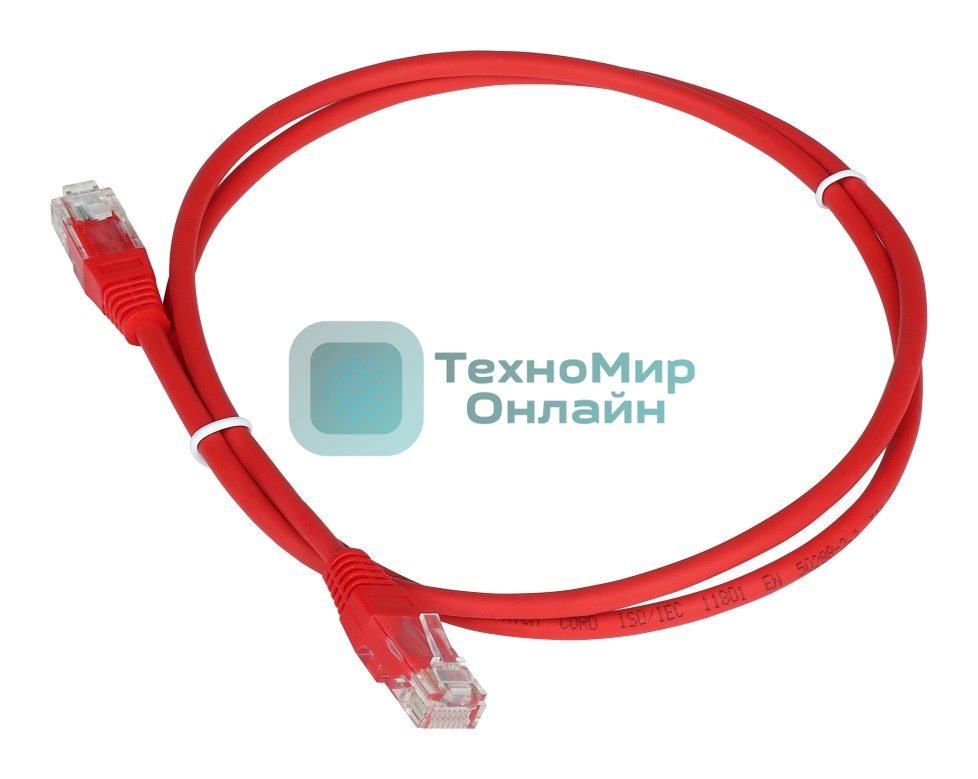 Патч-корд LANMASTER TWT UTP cat.5e, с заливными колпачками, 1.0 м, красный