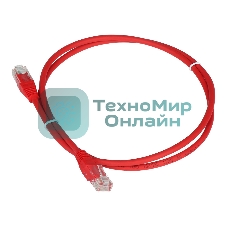 Патч-корд LANMASTER TWT UTP cat.5e, с заливными колпачками, 1.0 м, красный