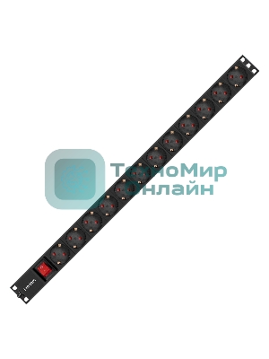 Блок розеток вертикальный ExeGate ServerPro PDU-V120 Al-12S-EU2.5-SW (19