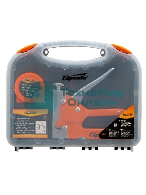 Набор Sparta: степлер мебельный регулируемый, скобы 500 шт, рулетка 2м., тип скобы 53, 4-14 мм