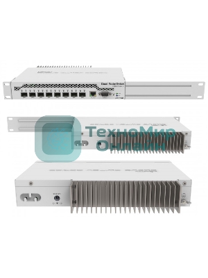 Коммутатор MikroTik CRS309-1G-8S+IN 8 SFP+, dual-core 800MHz CPU, 512MB RAM, POE, RS232 serial port