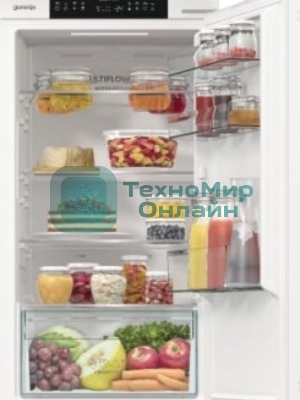 Встраиваемый холодильник Gorenje NRKI517141 белый двухкамерный 175/68 л морозилка снизу, No Frost