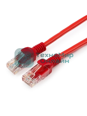 Патч-корд UTP Cablexpert cat.5e, 1.5м, литой, многожильный, красный