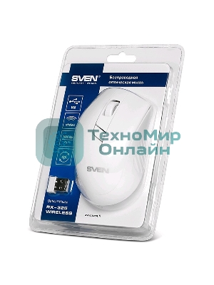 Мышь беспроводная SVEN RX-325 белый, 1000 dpi, радиоканал, USB, кнопки - 4