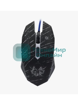Мышь проводная Defender Dark Agent GM-590L черный, 12800 dpi, USB, кнопки - 6