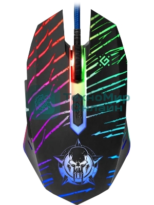 Мышь проводная Defender Dark Agent GM-590L черный, 12800 dpi, USB, кнопки - 6