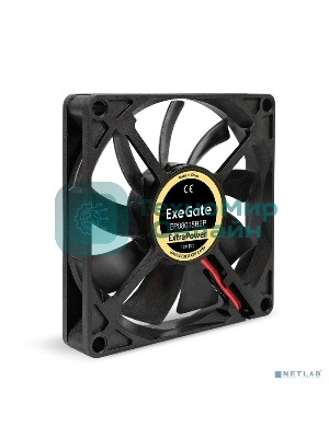 Вентилятор для корпуса ExeGate ExtraPower EP08015B2P черный, 80 мм, 2600 об/мин, 26 дБ, 2 pin