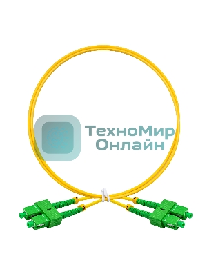 Патч-корд волоконно-оптический ExeGate FC-D-9-SC/APC-SC/APC-1M-LSZH (Шнур ВО SM 9/125 (OS2/G.652.D), SC/APC-SC/APC, Duplex, LSZH, 1м)