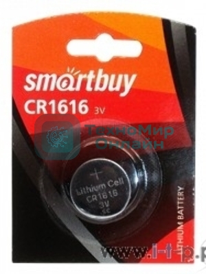 Батарейка Smartbuy CR1616/1B (12/720) (SBBL-1616-1B) (1 шт. в уп-ке)