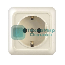 Розетка 1-м ОП Олимп 16А с заземл. беж. UNIVersal Б-О0028