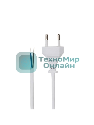 Сетевой шнур Rexant 2х0,75 мм², 1,8 м белый