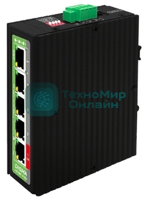 Коммутатор Digma DSP404F-1F-200 (L2) 5x100 Мбит/с 4PoE 4PoE+ 1PoE++ 200W неуправляемый
