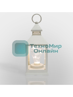 Декоративный фонарь Neon-night с лампочкой, белый корпус, размер 10.5х10.5х24 см, цвет теплый белый
