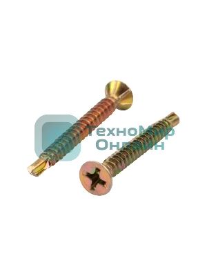 Саморез оконный Kranz сверло, 3.9х35, желтый цинк, короб (500 шт./уп.)