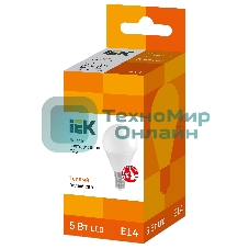 Лампа светодиодная IEK LLE-G45-5-230-30-E14 ECO G45 5Вт шар 3000К теплый белый E14 450лм 230-240В