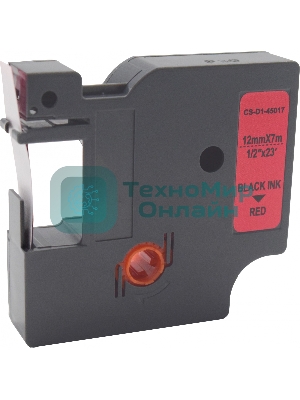 Картридж ленточный Cactus CS-D1-45017 45017 черный/красный для Dymo LM 160, 210D, 280, PnP, 420P, 500 TS; Rhino Pro 6000, 5200, 4200