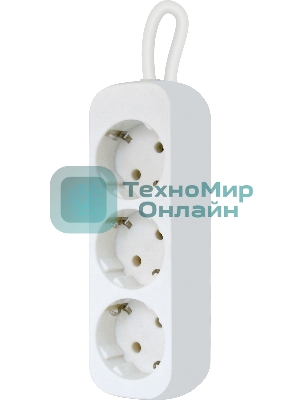 Удлинитель Defender E330 белый 3.0 м, 3 розетки 