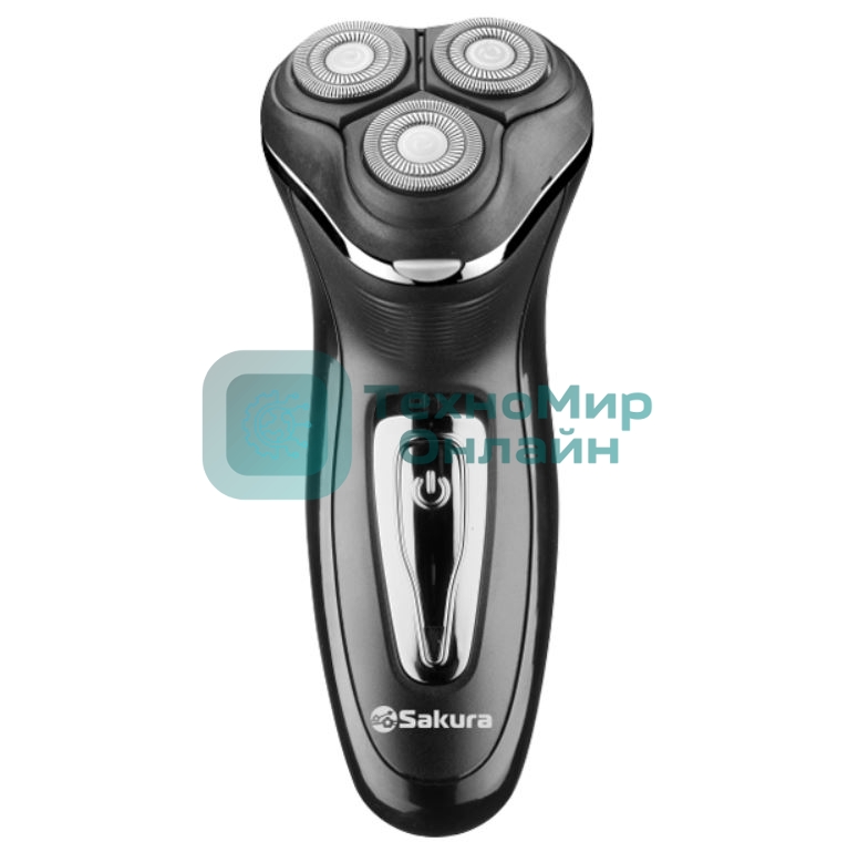 Электробритва Sakura SA-5417BK 3гол триммер сух.бритье аккум