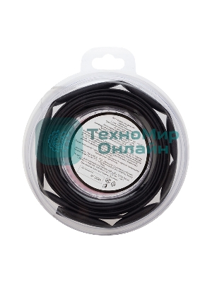 Трубка термоусаживаемая Rexant 6,0/3,0 мм черная, ролик 2,44 м