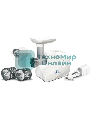 Мясорубка электрическая Ротор Дива Люкс ЭМШ 35/300-3 белый, 1500 Вт, 0.6 кг/мин, реверс, насадки - 4