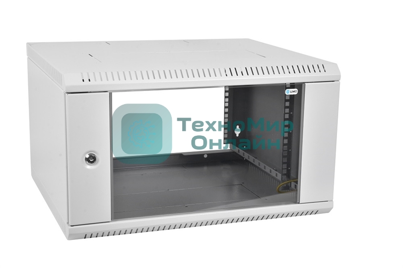 Шкаф телекоммуникационный настенный разборный 6U (600 x 650) дверь стекло