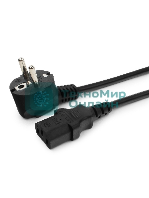 Кабель питания Cablexpert PC-186-1-10M, 10м, Schuko- C13, 3x1кв.мм, черный, с заземлением, пакет