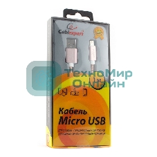 Кабель USB2.0 Cablexpert CC-G-mUSB02Cu-1M, AM/microB, серия Gold, длина 1м, золото, блистер