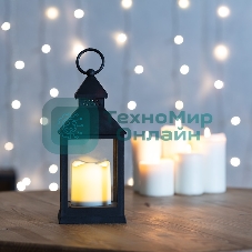 Декоративный фонарь Neon-night со свечкой, черный корпус, размер 10.5х10.5х24 см, цвет теплый белый