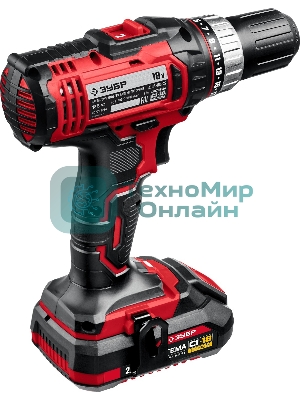 Дрель-шуруповерт аккумуляторная Зубр ДШЛ-185-22, Аккумуляторная, 18В, 2 АКБ, Кейс