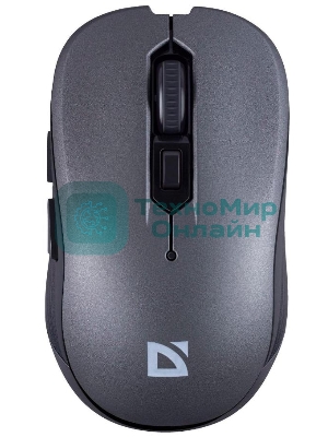 Мышь беспроводная Defender Gassa MM-105 серый, 1600 dpi, радиоканал, USB, кнопки - 6