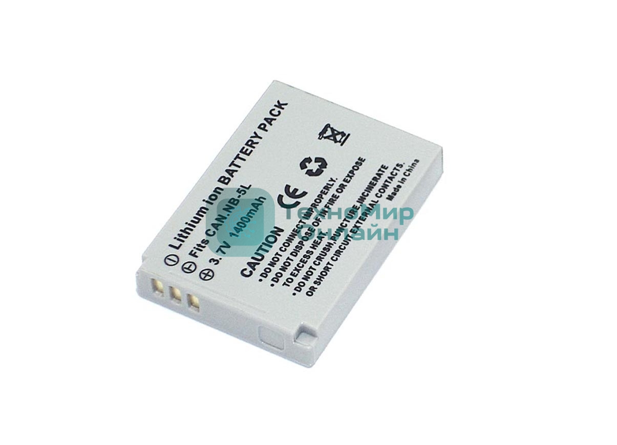 Аккумуляторная батарея для фотоаппарата Canon Digital IXUS 800 (NB-5L) 3,7V 1400mAh Li-ion