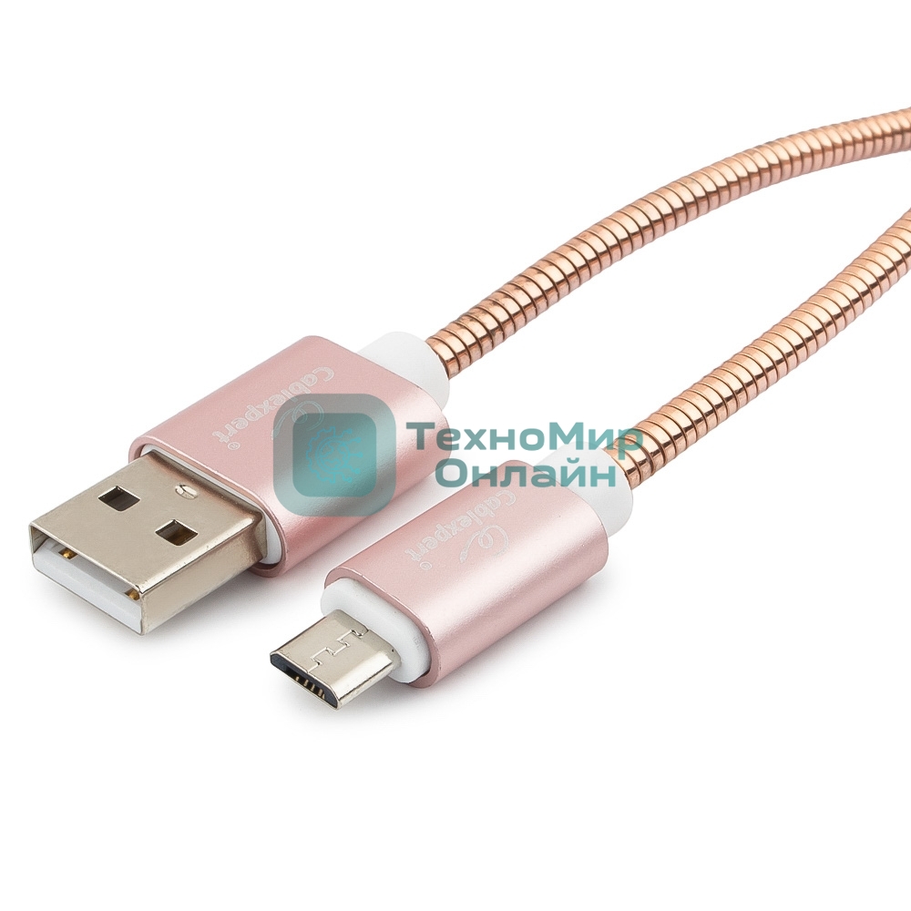 Кабель USB2.0 Cablexpert CC-G-mUSB02Cu-1.8M, AM/microB, серия Gold, длина 1.8м, золото, блистер