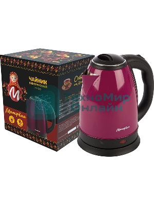 Чайник Матрена MA-002 электрический (1.8 л) стальной бордовый