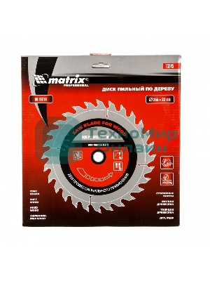 Пильный диск по дереву Matrix, ф255 х 32 мм, 96 зубьев + кольцо 32/30