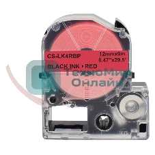 Картридж ленточный Cactus CS-LK4RBP черный для Epson LW300/LW400/LW700/LW600P/LW1000P/K400/Z700/Z900