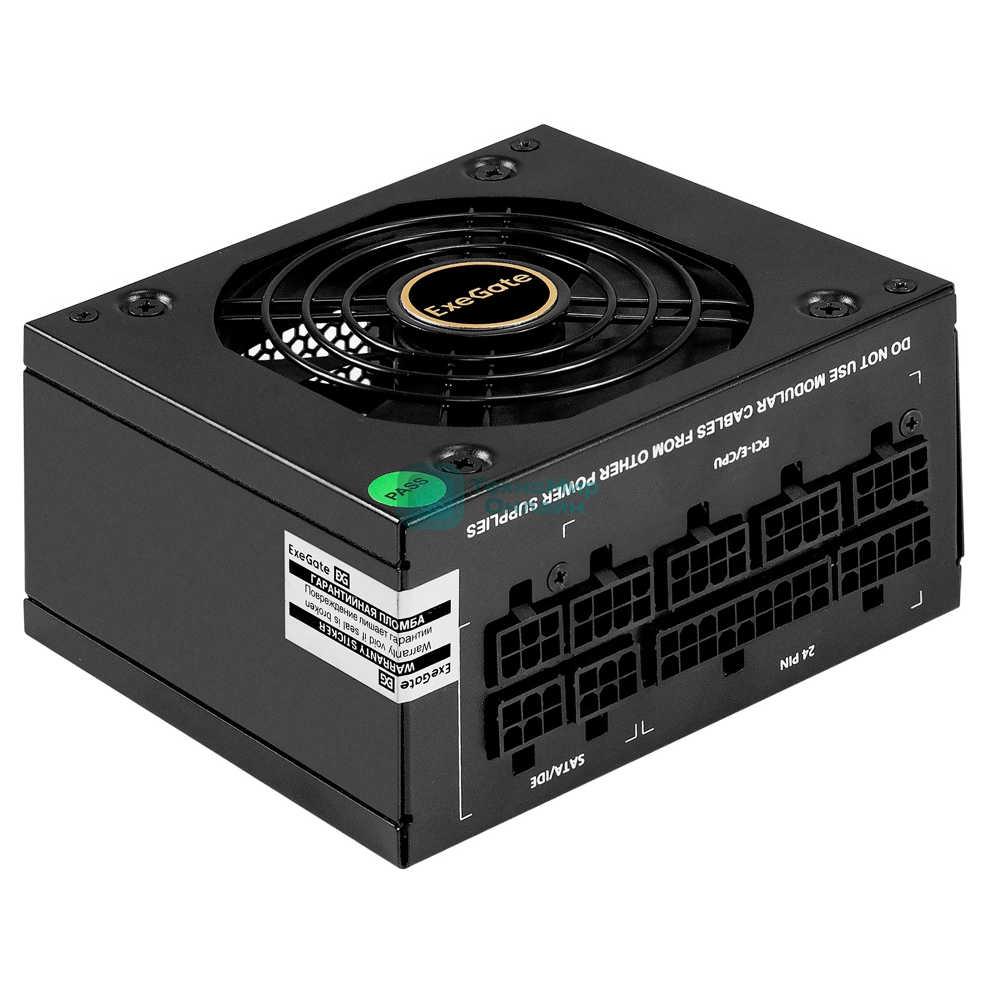 Блок питания 550W ExeGate M550 GOLD (SFX, APFC, КПД 90% (80 PLUS GOLD), 9см fan, 24pin, (4+4)pin, 2xPCI-E, 6xSATA, 3xIDE, 1xFDD, Full Cable Management, black, ATX adapter, Retail box)