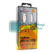 Кабель USB2.0 Cablexpert CC-G-mUSB02Cu-1.8M, AM/microB, серия Gold, длина 1.8м, золото, блистер