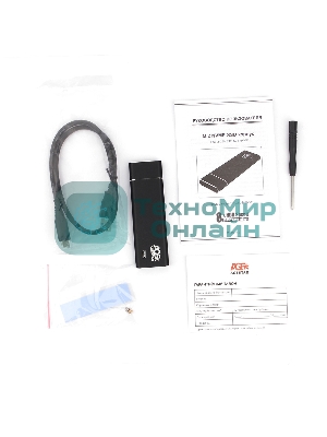 Внешний корпус AgeStar USB 3.1 Type-C M.2 NVME (M-key) AgeStar 31UBNV5C черный, алюминий, черный