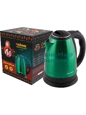 Чайник Матрена MA-002 электрический (1.8 л) стальной зеленый