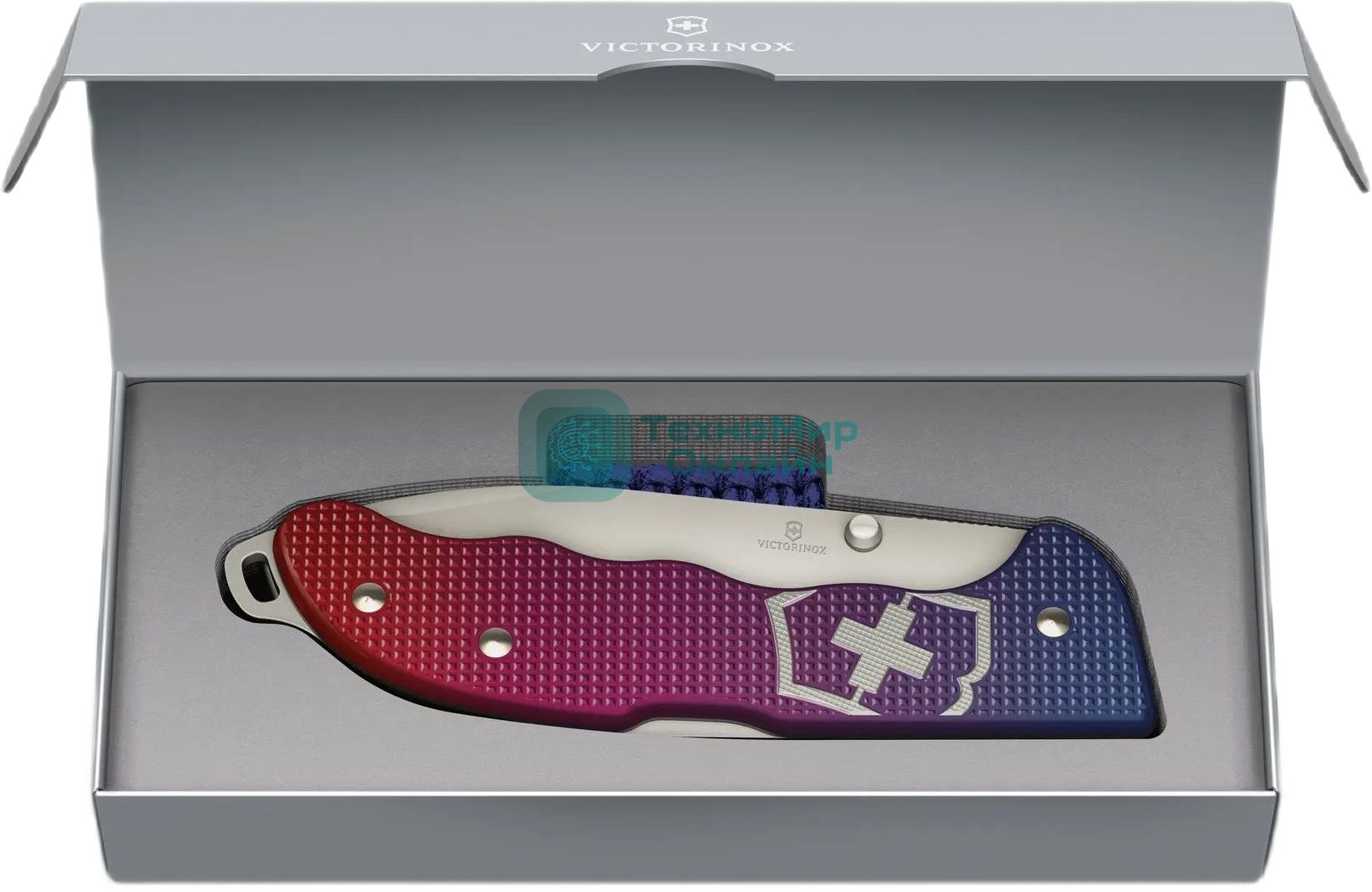 Нож перочинный Victorinox Evoke Alox (0.9415.D221) 136мм 5функц. синий/красный подар.коробка