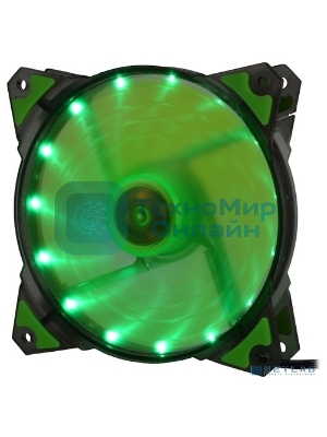 Вентилятор для корпуса Crown CMCF-12025S-1222 черный/зеленый, 120 мм, 1650 об/мин, 28 дБ, 3 pin