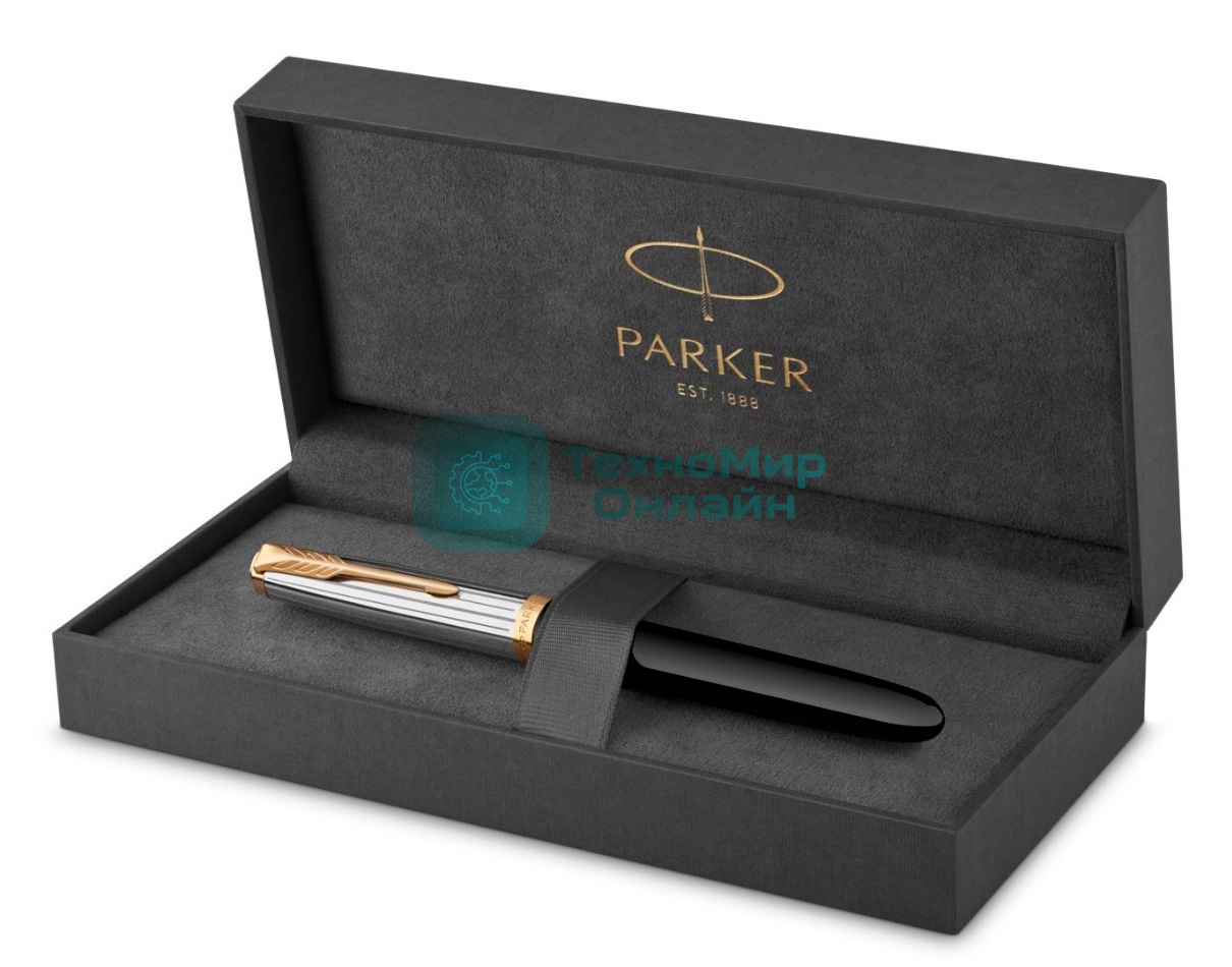 Ручка перьевая Parker 51 Premium (CW2169030) Black St.Steel GT, F, сталь нержавеющая, подарочная коробка