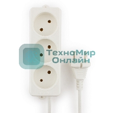 Удлинитель Гарнизон EL-NL3-W-2, 3 розетки допустимый ток 10А, длина 2 м.